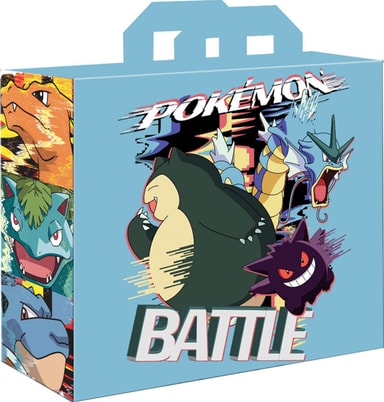 Lyseblå Pokémon Battle-indkøbstaske med Snorlax, Gengar og Gyarados