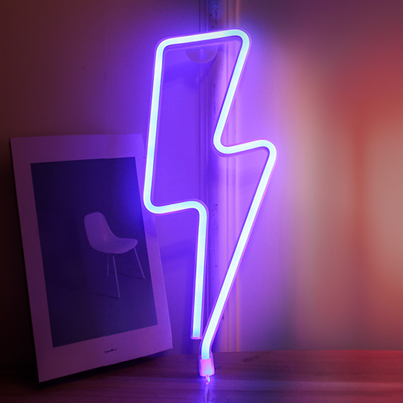 Blixtbelysning LED neonlampa Blå