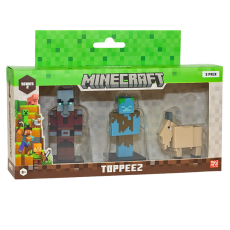 Minecraft - 3D 6 cm Figure 3 pack S2 - Pillager, Drowned og Goat Minecraft