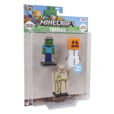 Minecraft - 3D Special Edition Figure 3 pack Blister - Zombie, Snow Golem & Iron Golem Minecraft
