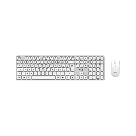 MSI FORGE K210 Wireless Combo White med fransk AZERTY-layout og hvid mus