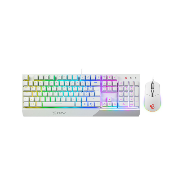 MSI Vigor GK30 Combo White med fransk AZERTY-layout og hvid GM11-mus