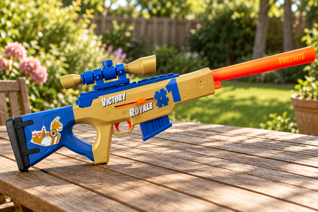 Nerf Fortnite BASR OG på et havebord