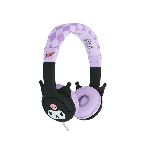 Lilla og sorte OTL Kuromi-børnehøretelefoner med ører og kabel