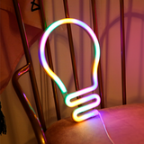 Lampa Neon LED-ljus Regnbågsfärgad
