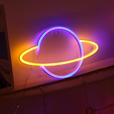Planet Neon LED-lampa Blå Gul