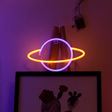 Planet Neon LED-lampa Blå Gul
