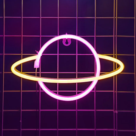 Planet Neon LED-lampa Rosa Gul