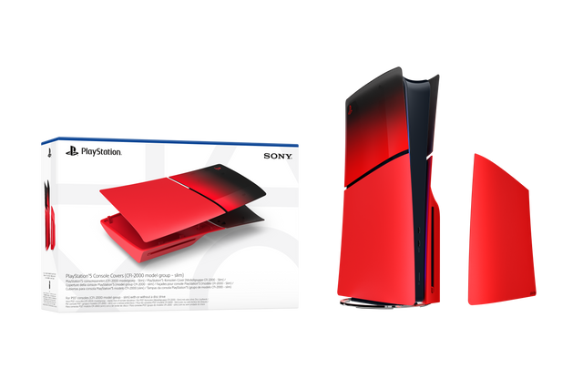 PS5 konsolcover (Slim) - Techno Red – produktbillede