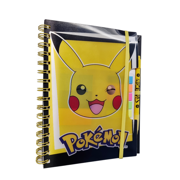 Pokémon spiralnotesbog med gult Pikachu-omslag
