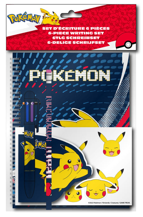 Pokémon Pikachu-skrivesæt med notesbog i emballage