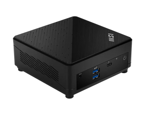 MSI Cubi 5 1M-469BDE – barebone, Intel Core 5 120U – Sort mini-PC set skråt forfra