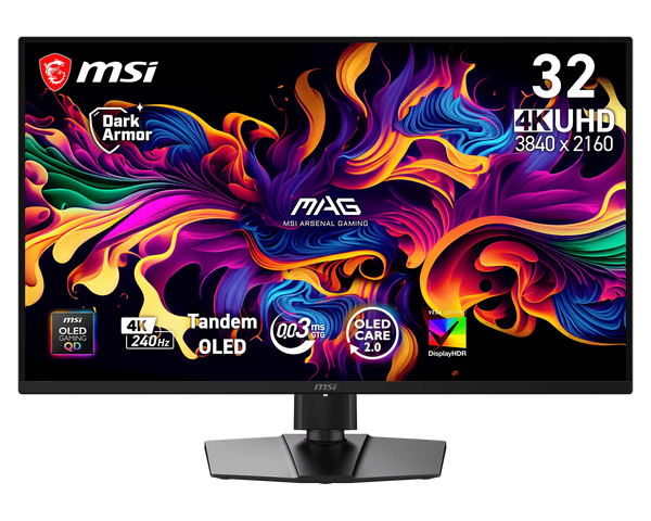 MSI MAG 321UPDE QD-OLED X24 – 31,5″ gamingskærm, 3840 × 2160, 240 Hz