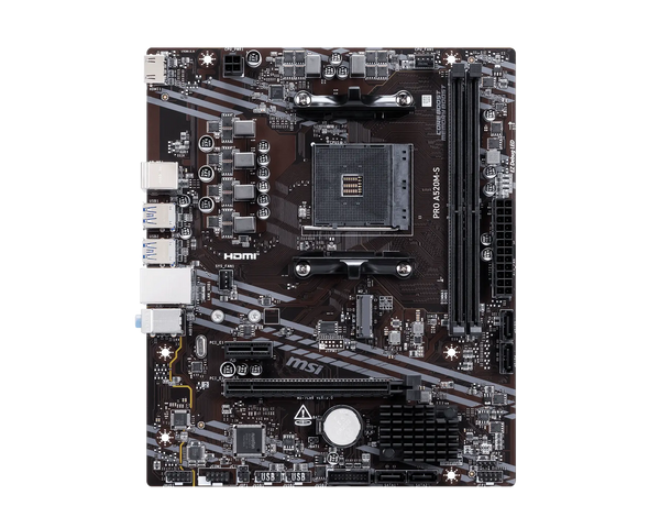MSI PRO A520M-S bundkort - AM4, micro-ATX
