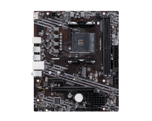 MSI PRO A520M-S bundkort - AM4, micro-ATX