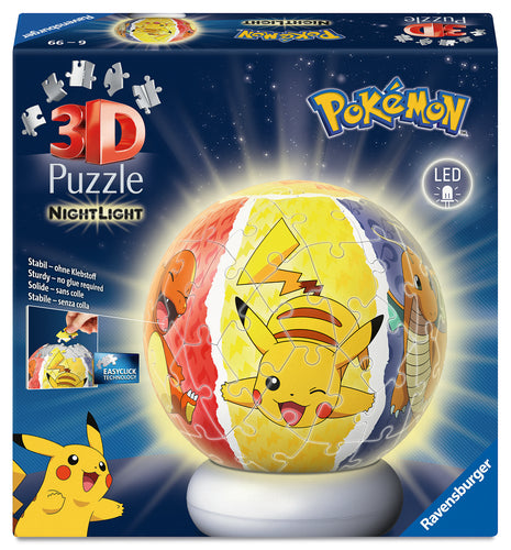 Ravensburger - Pusselboll Nattlampa Pokémon 72p