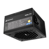 Sharkoon Rebel P15 750W strømforsyning – sort, produktets mærkeplade og blæser