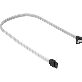 Sharkoon hvidt SATA III datakabel, 60 cm, med vinklet stik