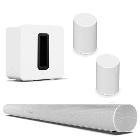Sonos - 2x Era 100 Sub (Gen 3) & Arc - Bundle - Ultimate Home Audio System - White Sonos