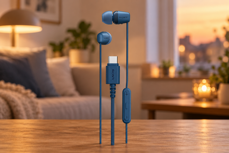 Sony IER-EX15C – øretelefoner med USB-C – blå – stemningsbillede