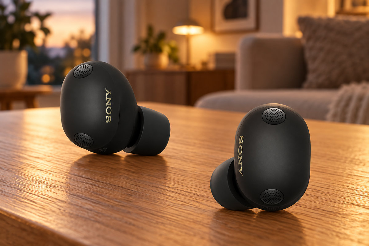 Sony WF-1000XM6 – trådløse in-ear-øretelefoner med støjreduktion – sort – stemningsbillede