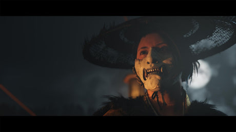 Ghost of Yōtei – stemningsbillede fra spillet med maskeret figur