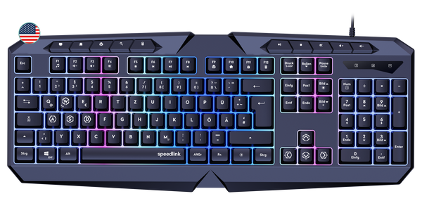 Speedlink - LUDICIUM RGB Rainbow Gamingtangentbord, svart - Amerikansk layout