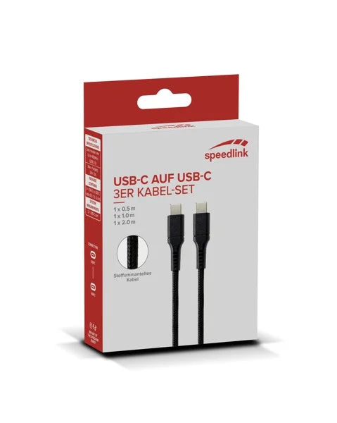 Speedlink - USB-C till USB-C kabelset, svart