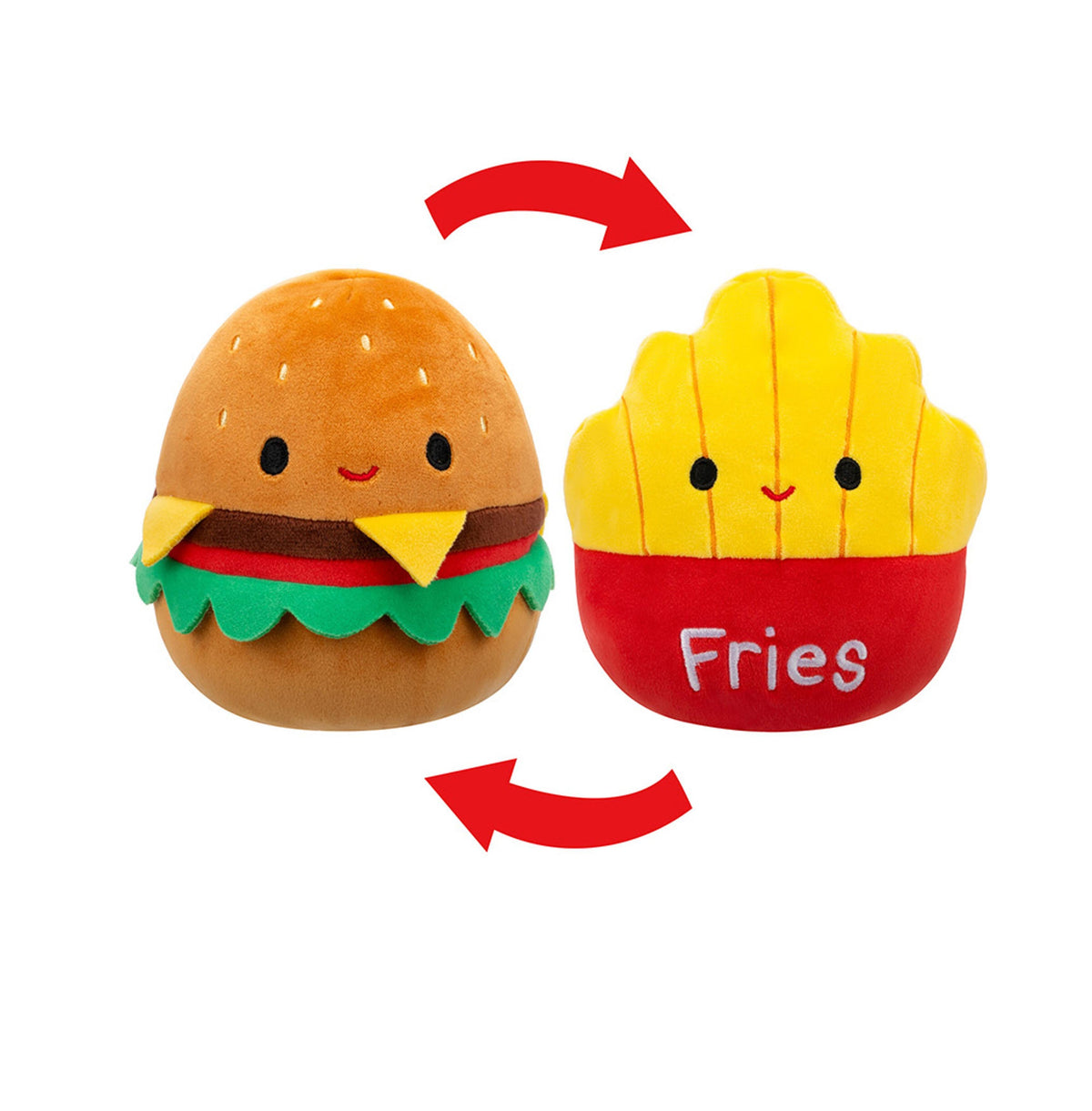 Squishmallows - 13 cm P20 Flip A Mallows - Carl Cheeseburger/ Floyd French Fries Squishmallows