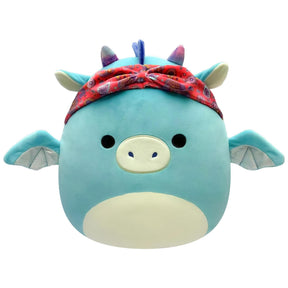 Squishmallows - 19 cm Plush P17 - Tatiana the Teal Dragon w Bandana Squishmallows