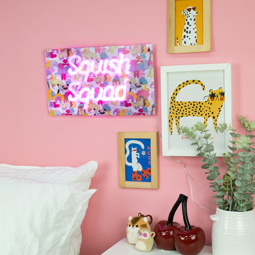 Squishmallows Squish Squad neon-væglampe pink