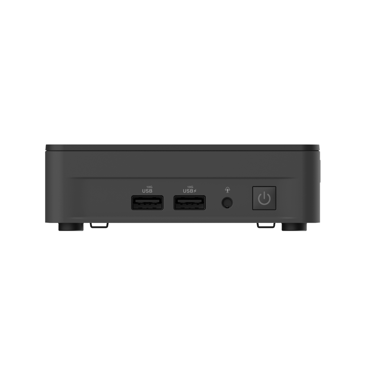 ASUS NUC 13 Pro Slim sort mini-PC med USB og headsetstik foran
