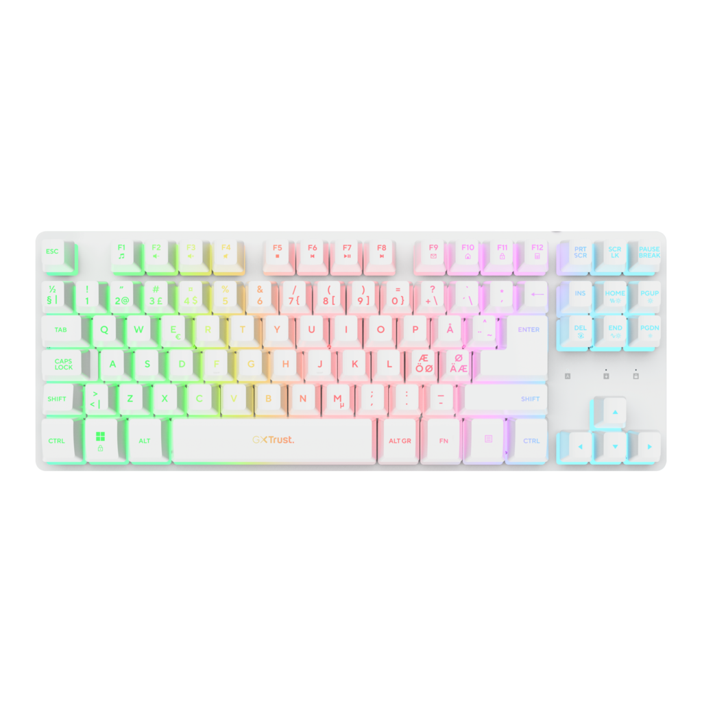 Trust GXT 831W Thado TKL Trådløst Gaming-tastatur – Hvid