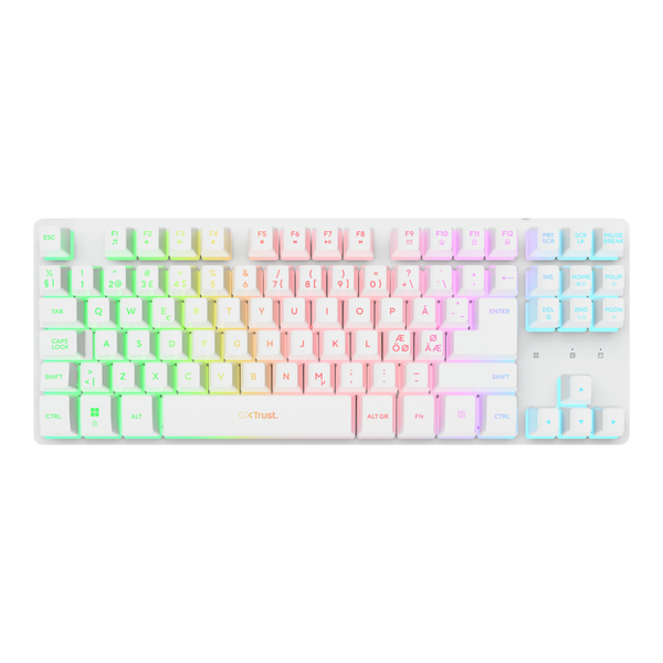 Trust GXT 831W Thado TKL Trådløst Gaming-tastatur – Hvid