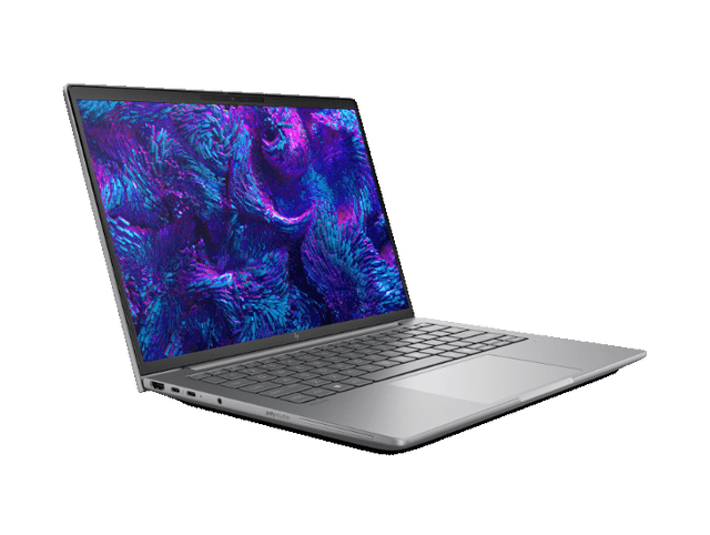 HP ZBook 8 G1i – 16" WUXGA, Ultra 9 285H, 64 GB, 1 TB – grå bærbar skråt forfra