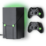 Floating Grip Deluxe Bundle til Xbox Series X – ophæng med grøn LED; konsol og controllere medfølger ikke