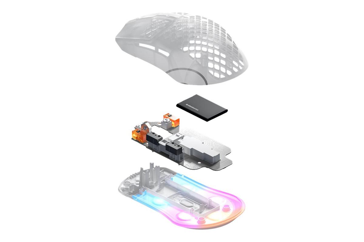 SteelSeries Aerox 3 Ghost White – Trådlösa