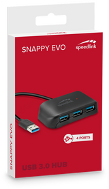 SpeedLink SNAPPY EVO USB-hubb, 4-portar, USB 3.0, passiv, svart 