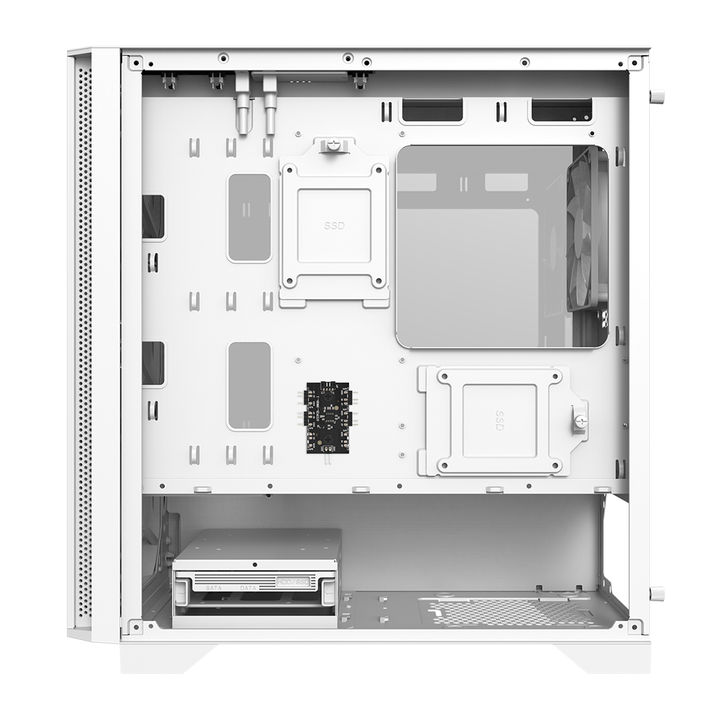 Montech Air 100 ARGB Vit - Micro ATX, härdat glas, 4x ARGB-fläktar ingår