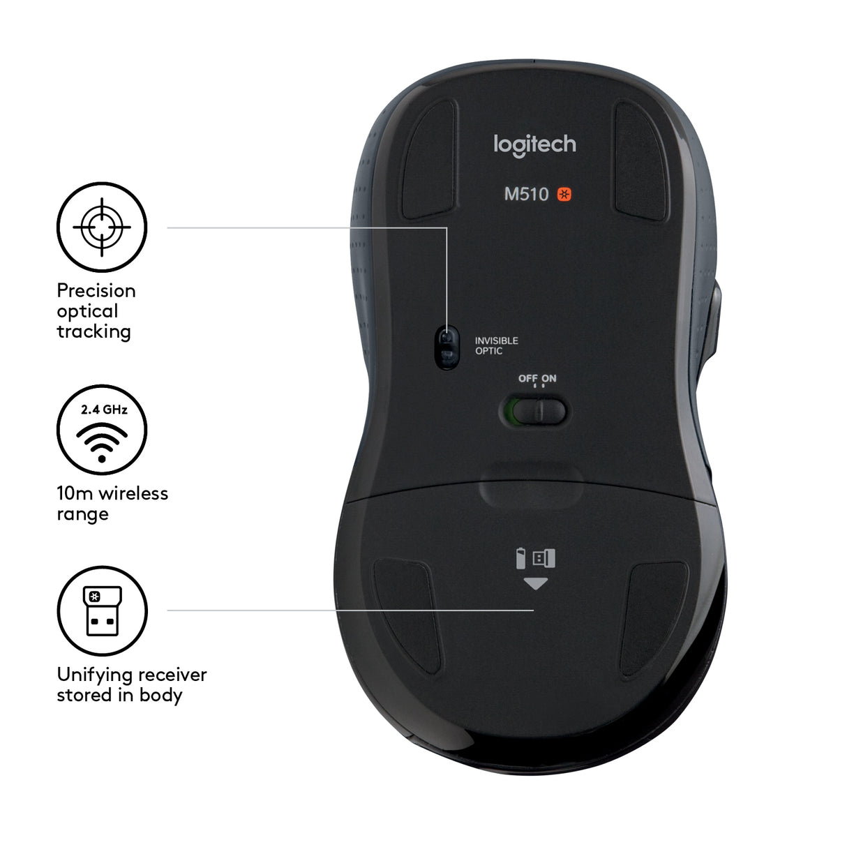 Logitech M510 Svart - Spelmus