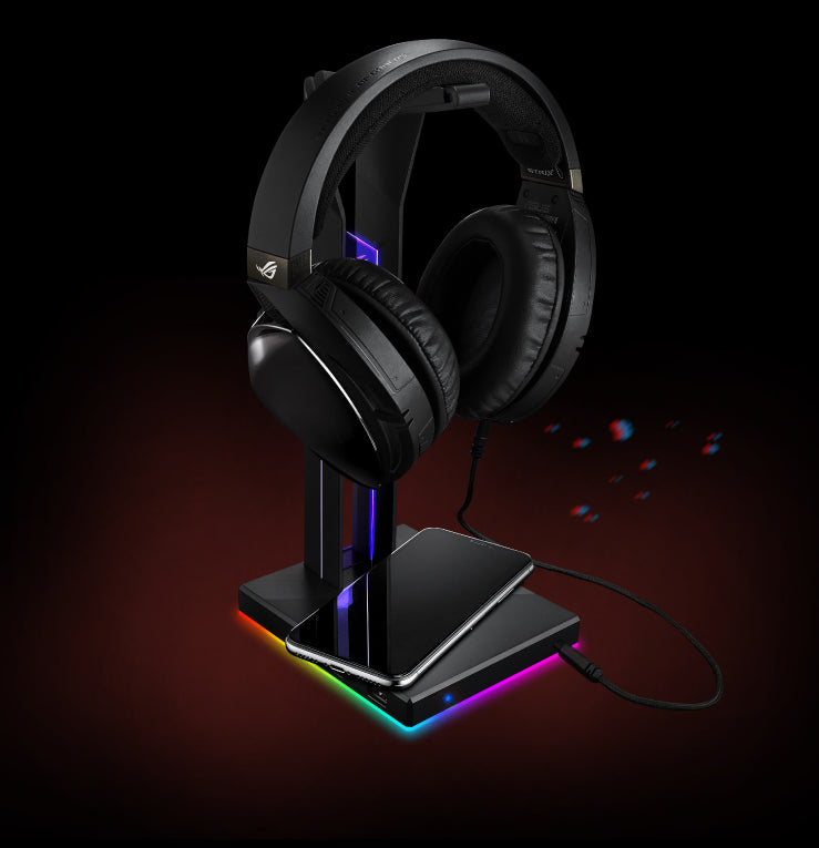 ASUS ROG Throne Qi RGB Headsetstativ med trådlös laddning