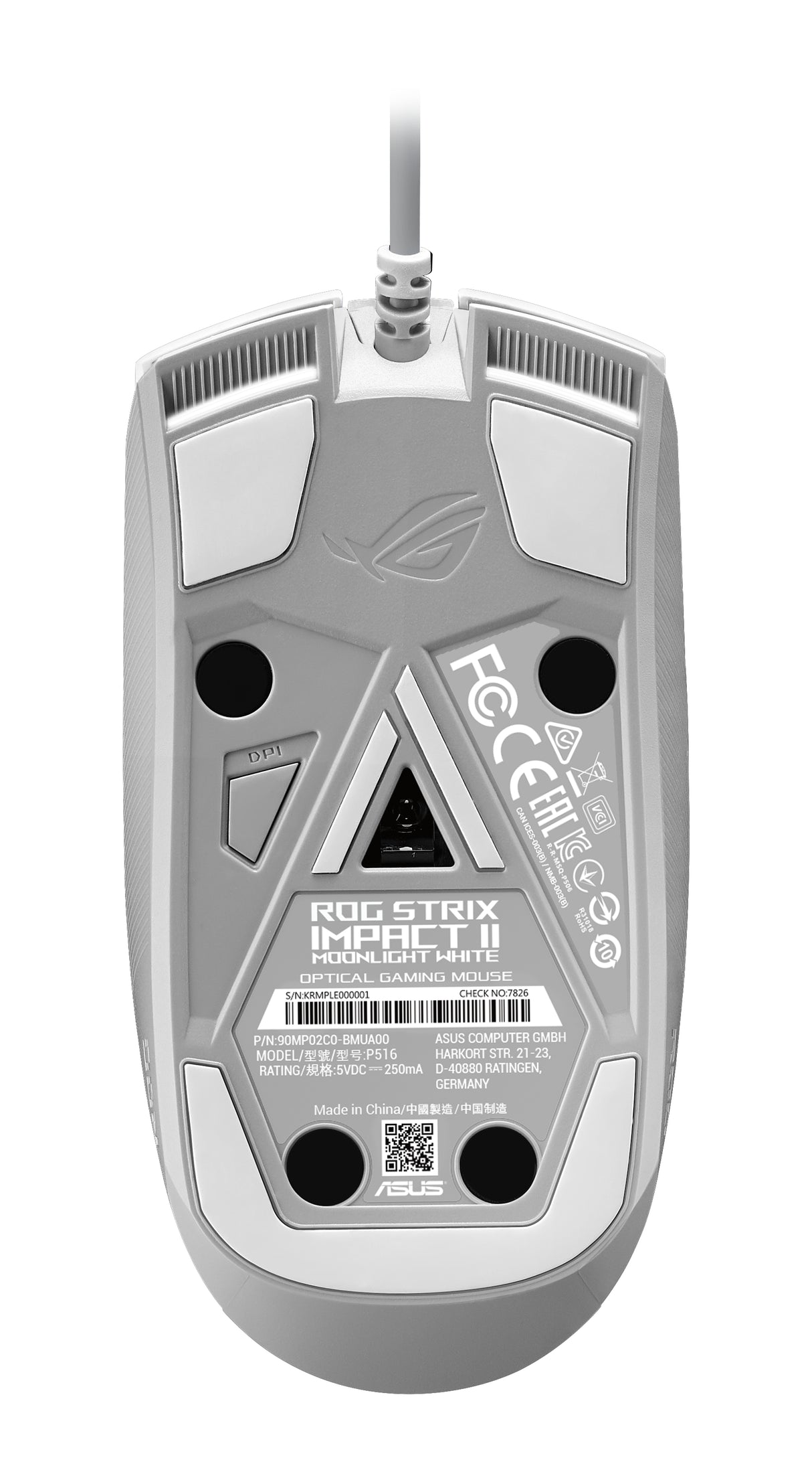 ASUS ROG STRIX Impact II MOONLIGHT WHITE Edition Gaming Mouse