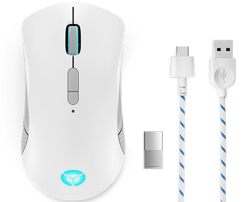 Lenovo Legion M600 Spelmus Optisk Trådlös Kabel Grå Vit