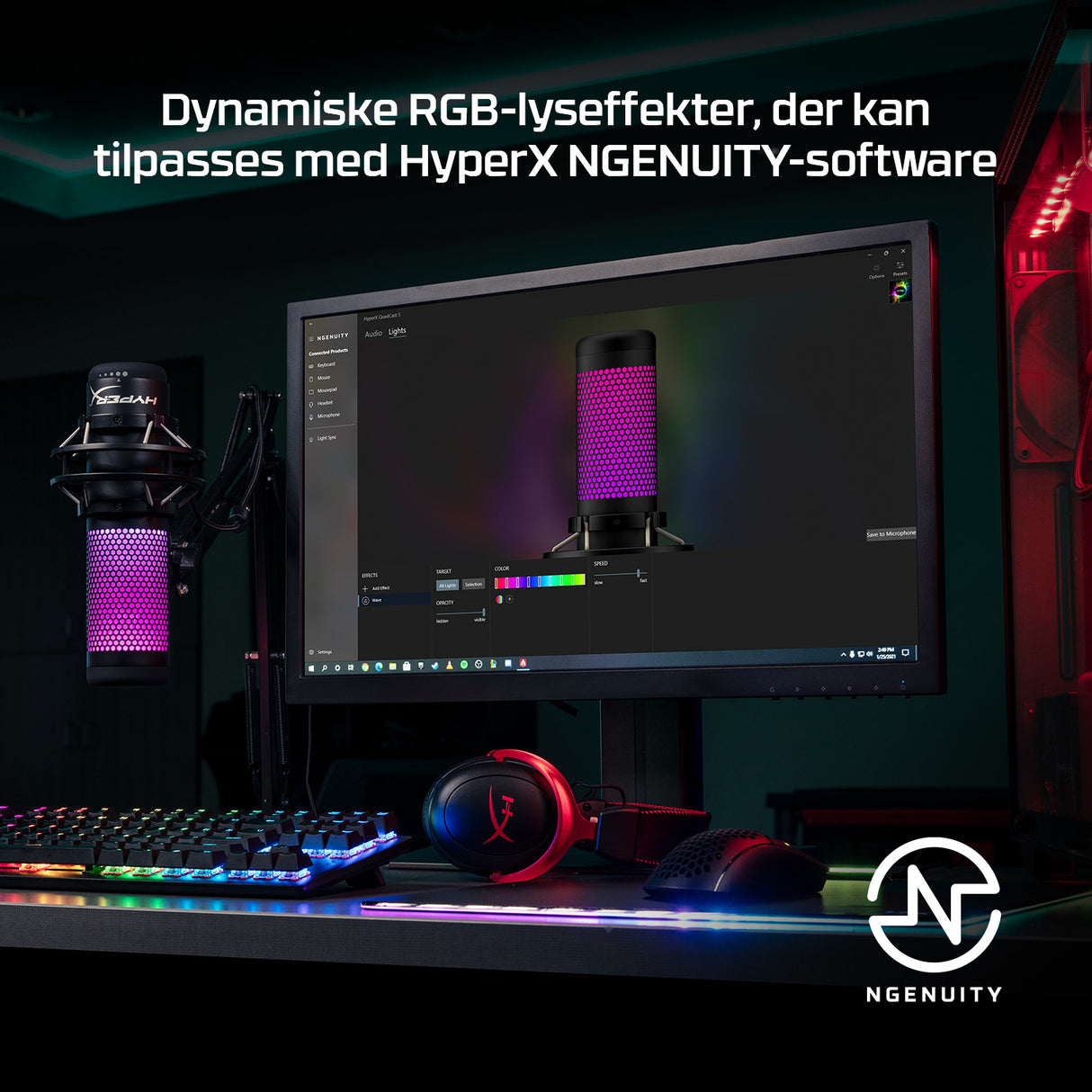 HyperX QuadCast S Mikrofon - Vit
