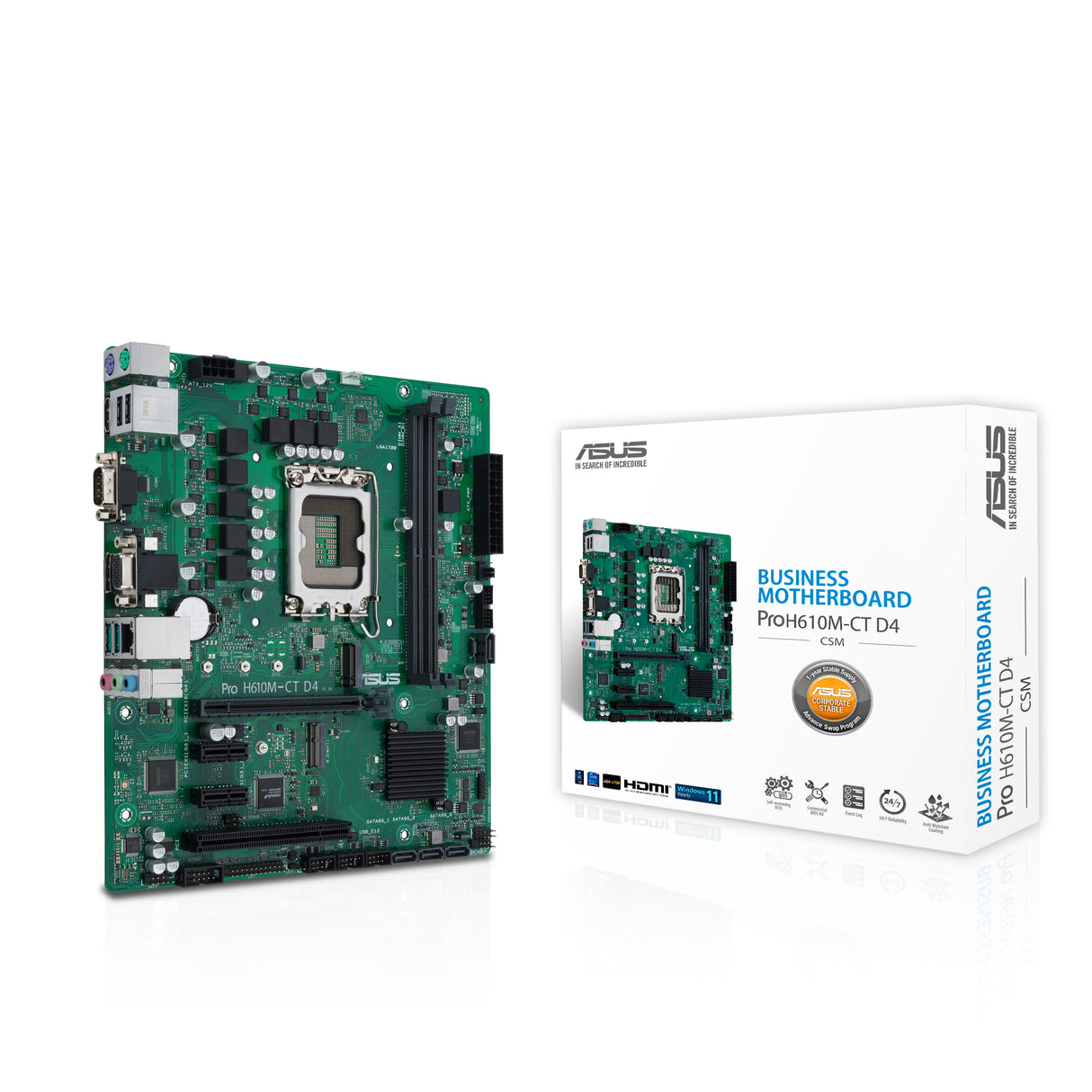 ASUS PRO H610M-C D4-CSM (mATX, H610, LGA 1700, DDR4) - Moderkort