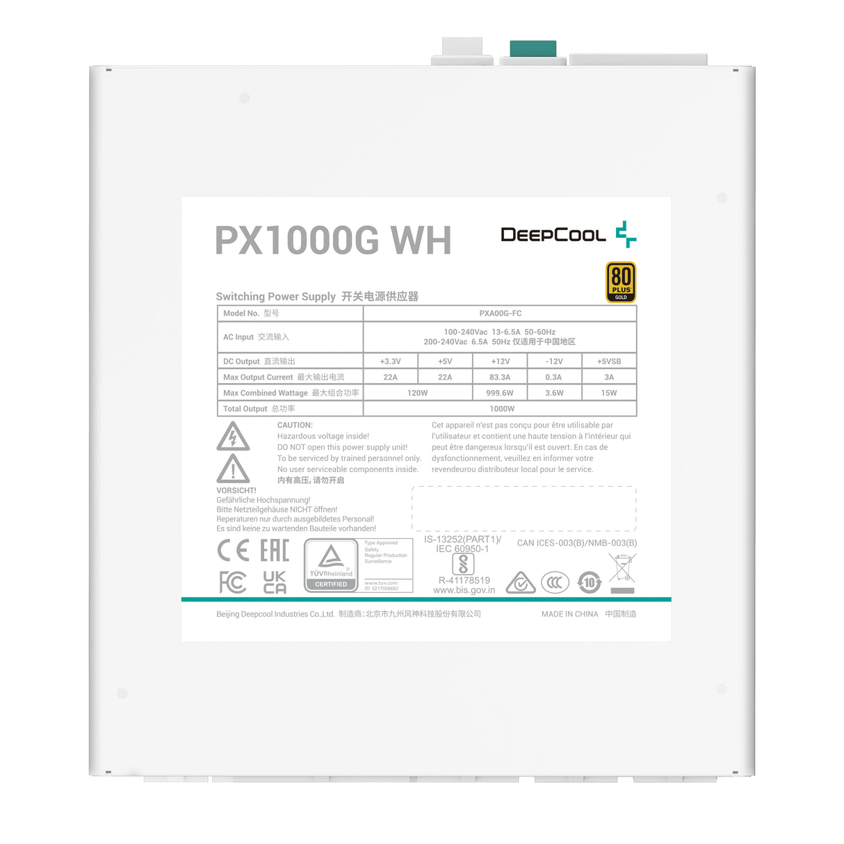 DeepCool PX1000-G Vit 1000W - 80+ Guld ATX 3.0
