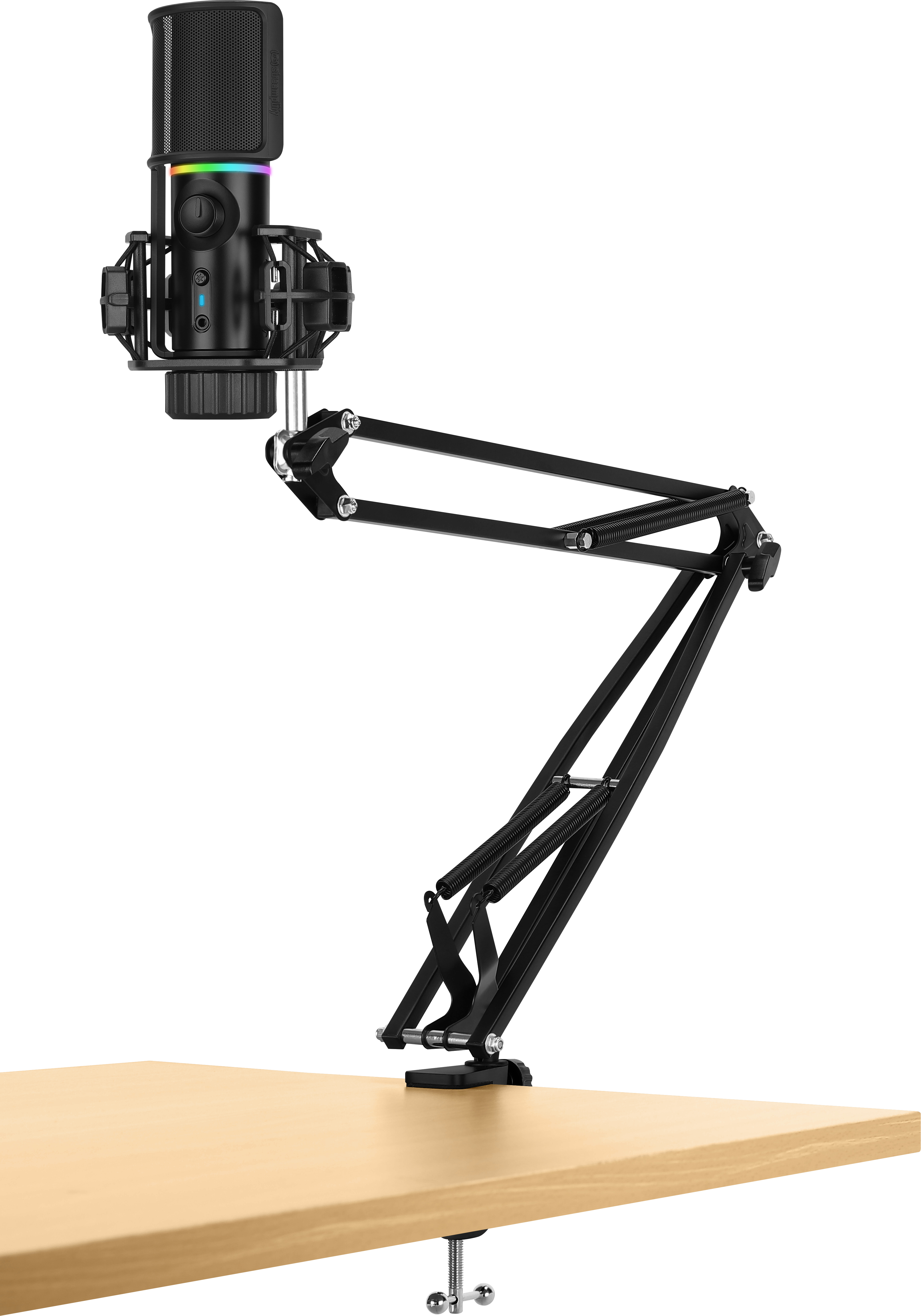 Streamplify MIC RGB Mikrofon incl. Mic-arm - Sort Streamplify