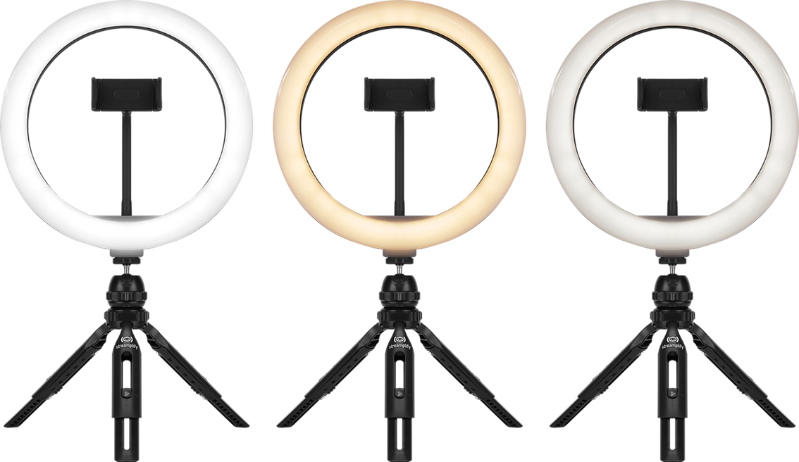 Streamplify LIGHT 10 Ring Light, 25,4cm, 5V USB - Sort Streamplify