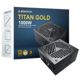 Montech Titan 1000W - Full modulär, 80+ guld &amp; Cybenetics Gold, ATX 3.0, 12VHPWR-kontakt