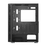 Montech X3 Glas Sort - 6 Fans Inkluderet (Statisk RGB) - Tempereret Glas Side